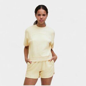 Madewell Muscle Tee & Shorts Set Daffodil yellow XS Comfy Athleisure Lounge NWT